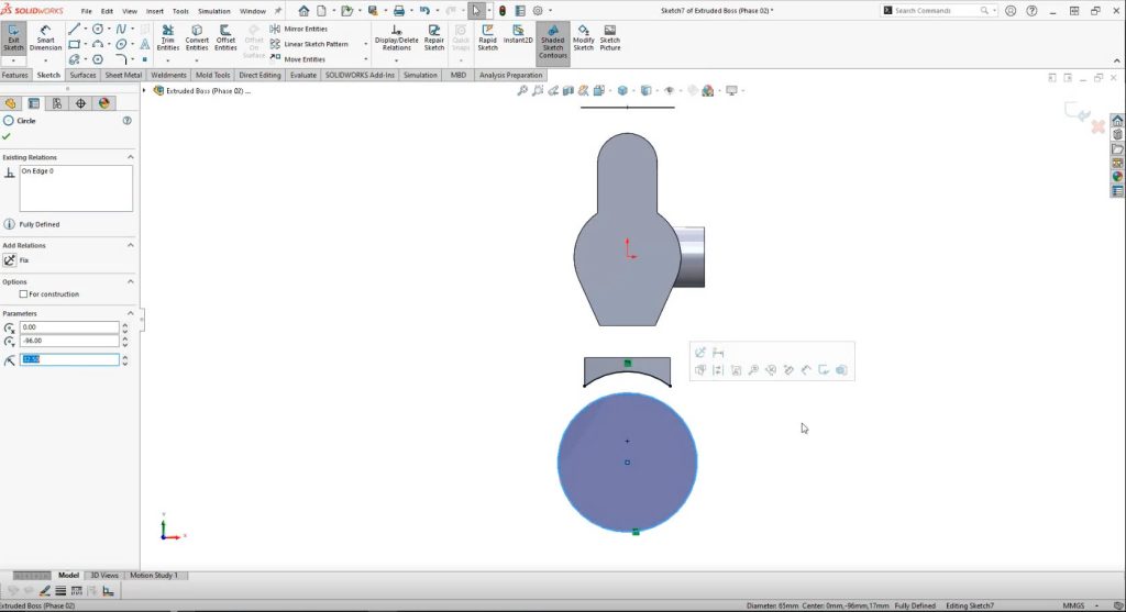 giao diện SOLIDWORKS