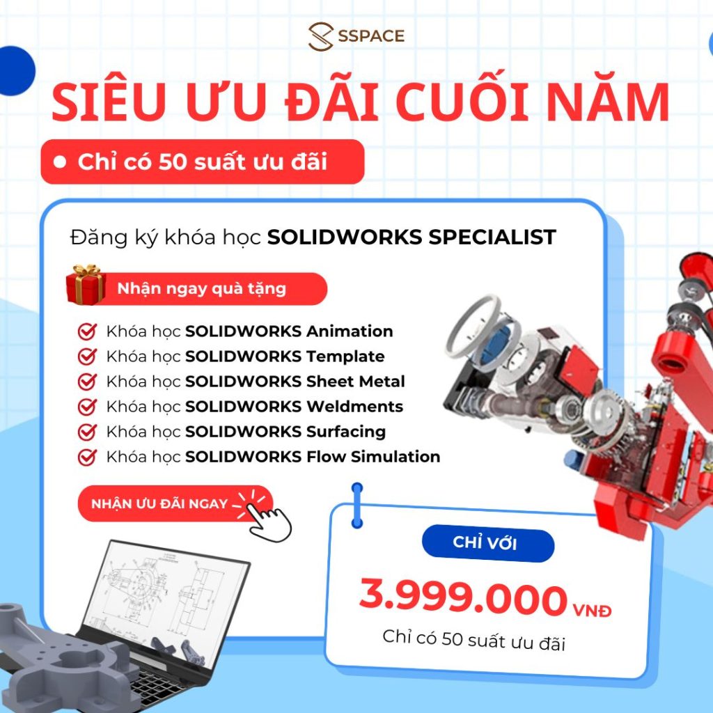 ưu đãi khóa học SOLIDWORKS