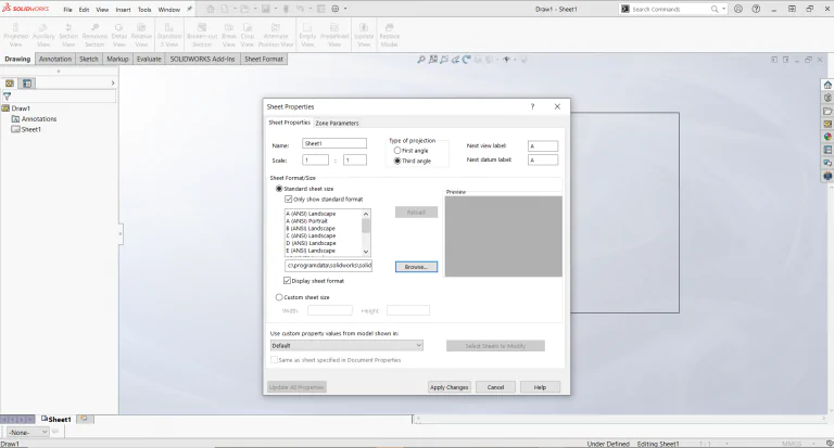 Sheet Format