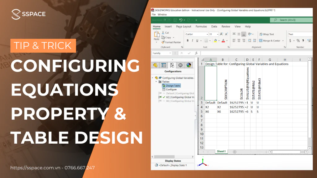 CONFIGURING EQUATIONS PROPERTY AND TABLE DESIGN
