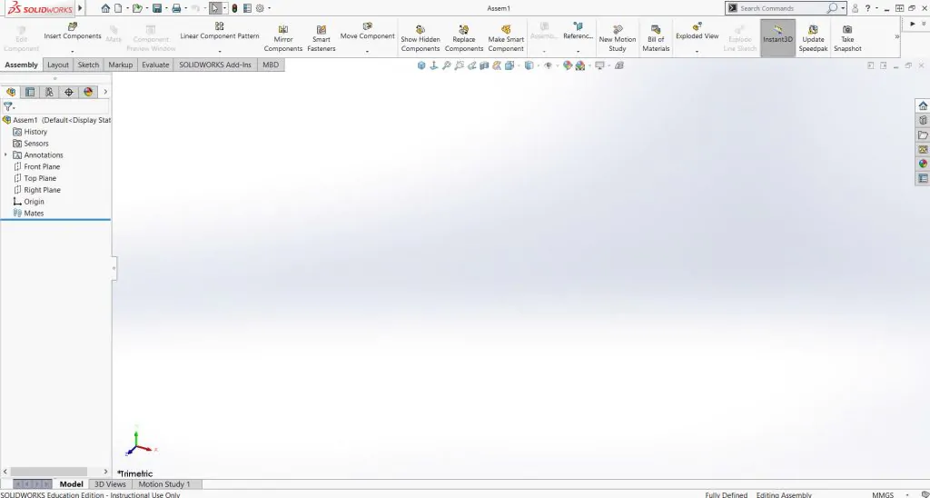giao diện solidworks