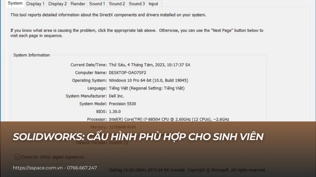 solidworks cấu hình