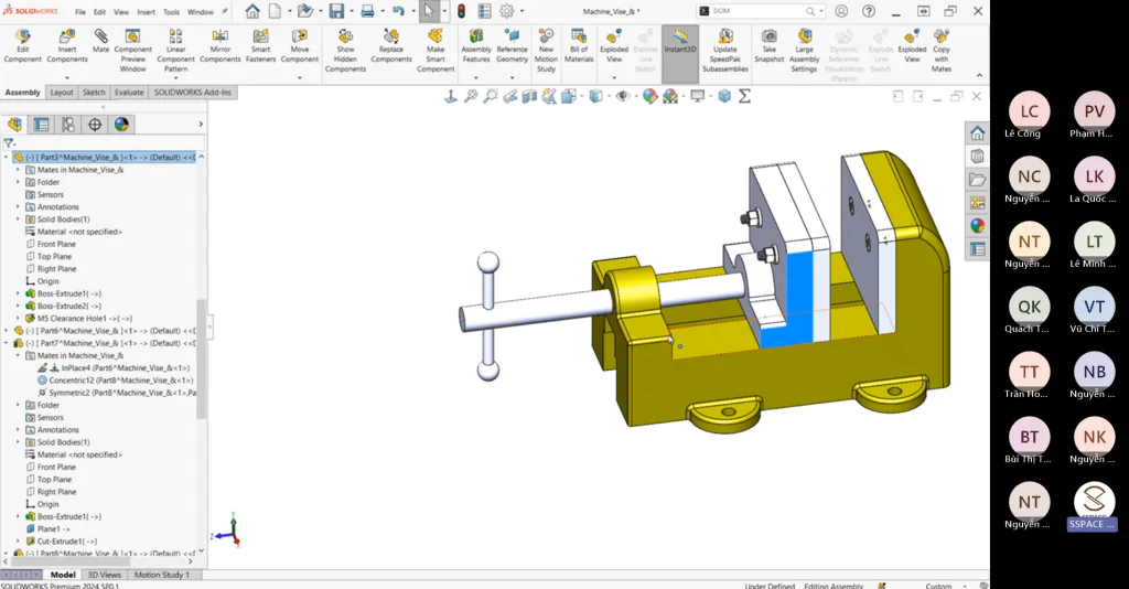 Mô hình 3D dựng từ sketch và các feature trong SOLIDWORKS