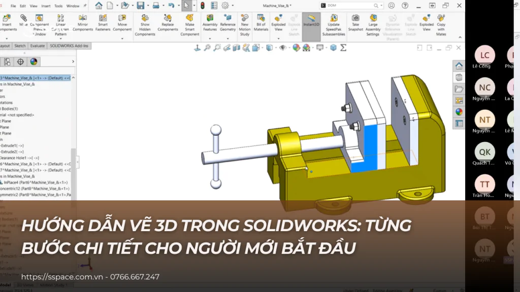 hướng dẫn vẽ 3d trong solidworks