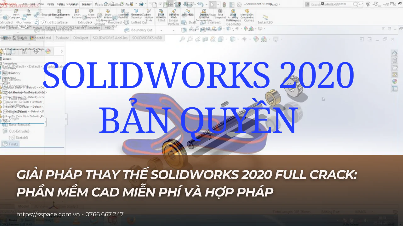 Giao diện SOLIDWORKS 2020 và cảnh báo về bộ cài không chính thức