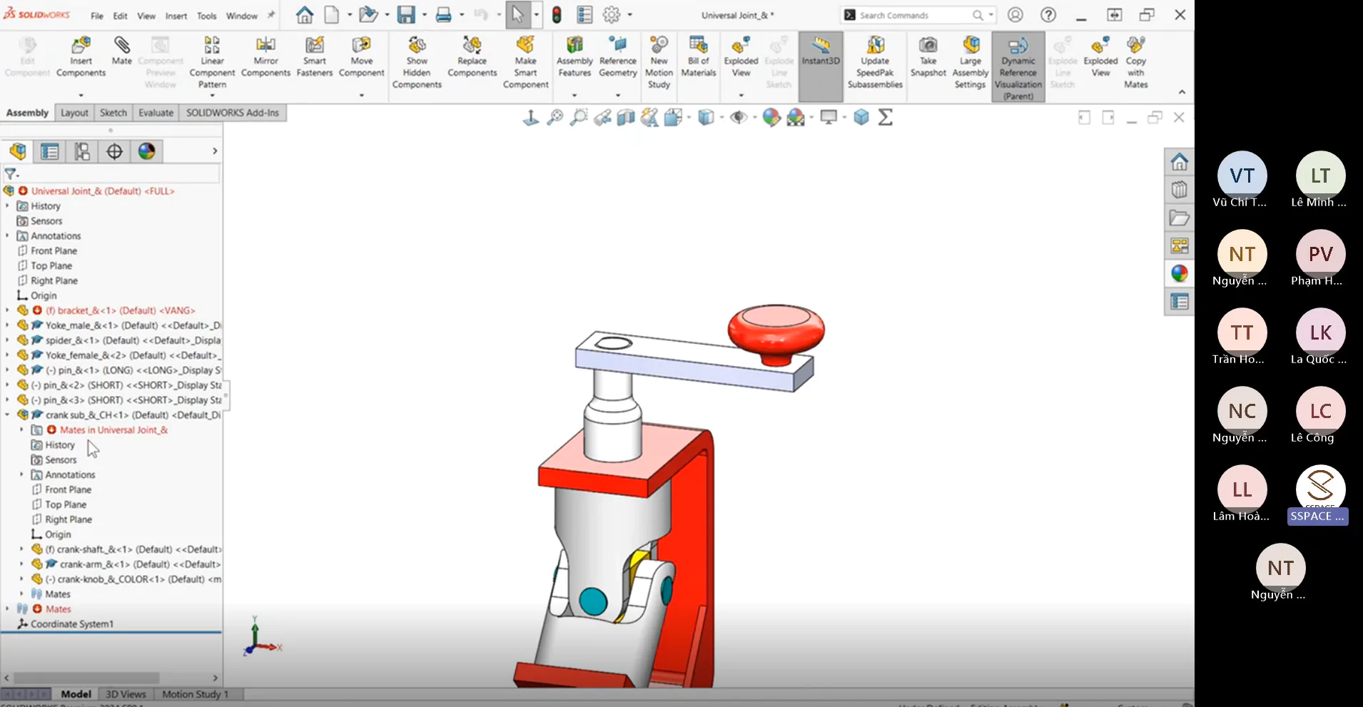 Giao diện SOLIDWORKS 2019 trong lộ trình học hợp pháp